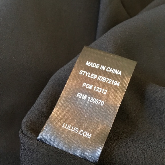 Lulu’s Black Lace Trim Off Shoulder Gown Small - Picture 6 of 7